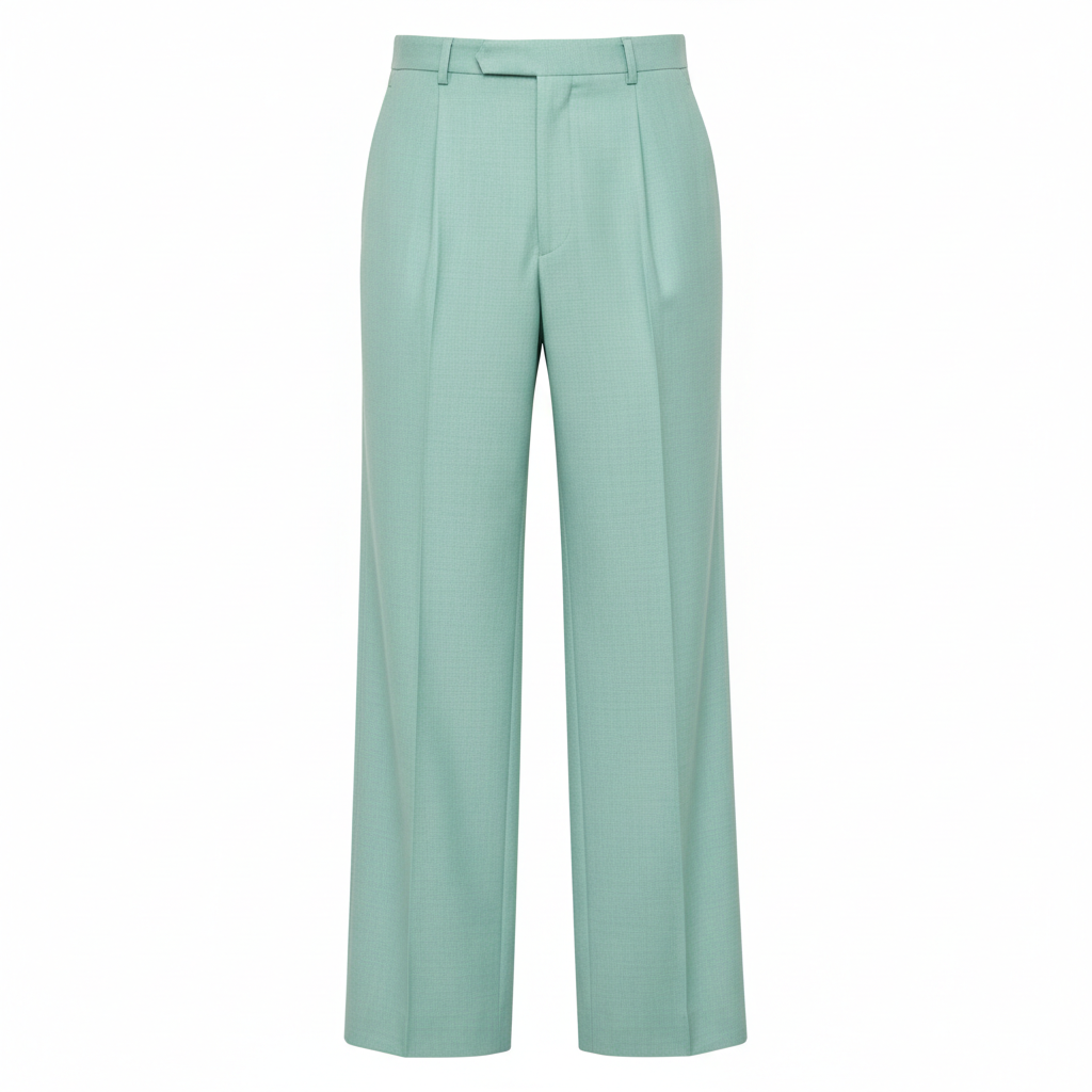 Minimal Wide Pants in Ocean Mint – Front View