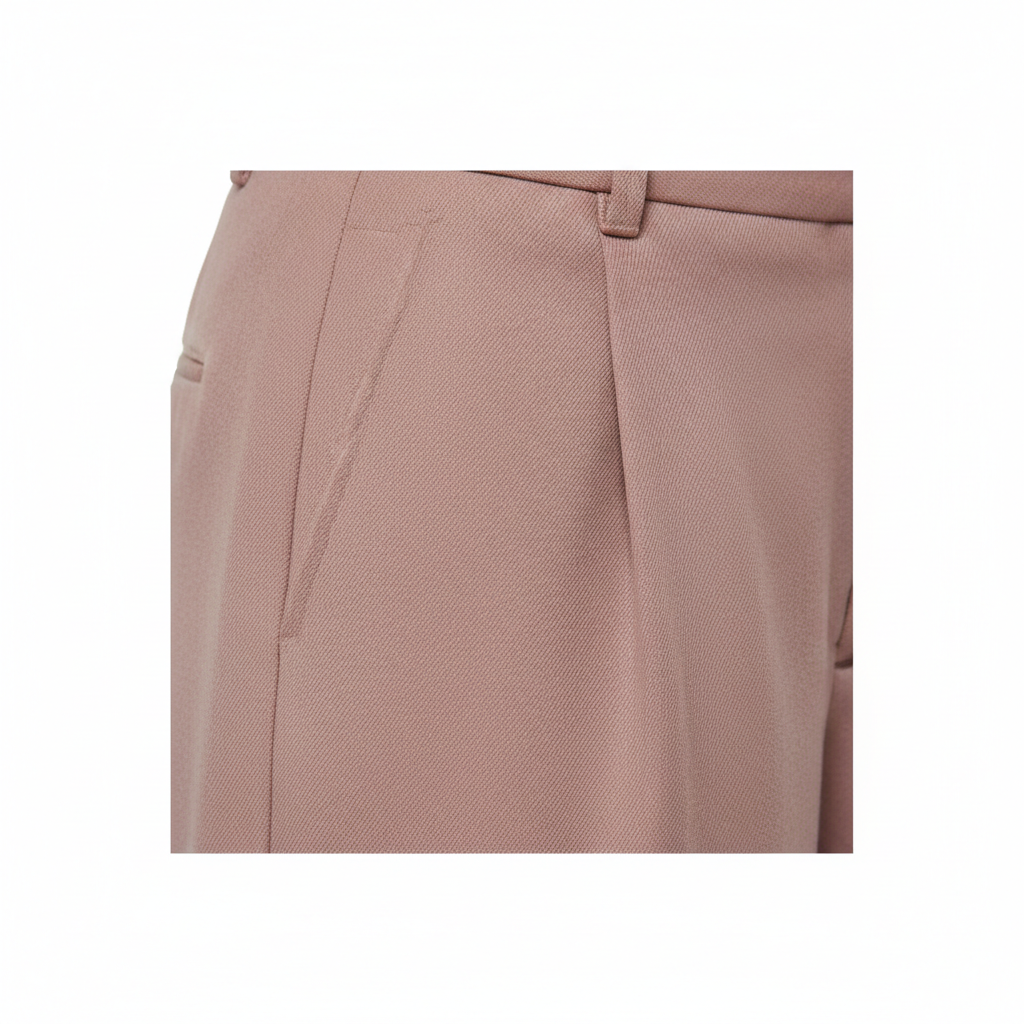 Classic Wide Shorts in Rose Mauve – Detail Close-Up