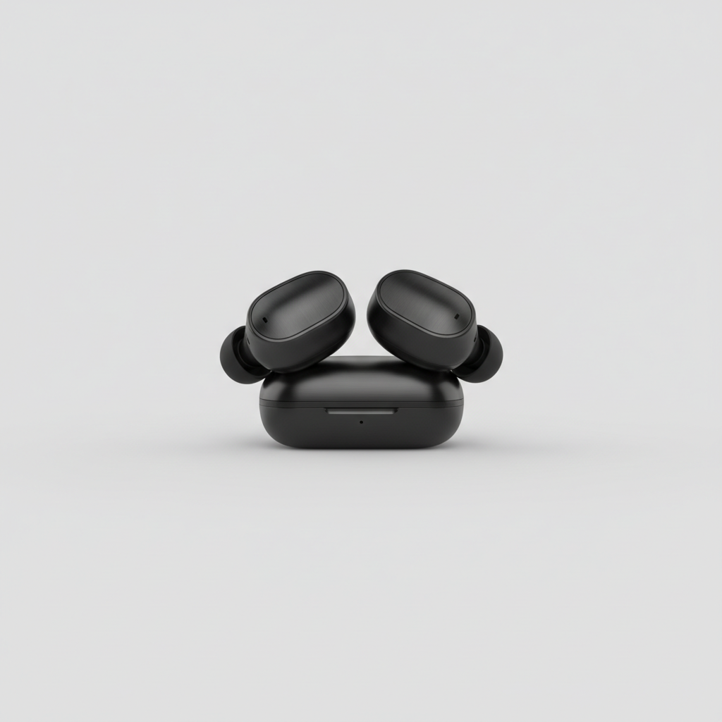 Luxury Earbuds Elite in Obsidian Titanium – Front View
