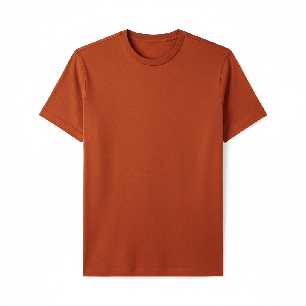 Classic Crew Neck T-Shirt – Burnt Orange – Hero