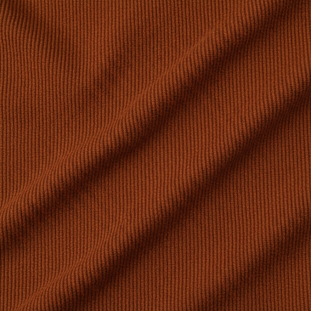 Ribbed Knit Top in Cinnamon Copper – Fabric Detail