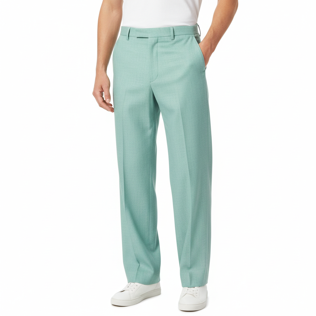 Minimal Wide Pants in Ocean Mint – Model Shot