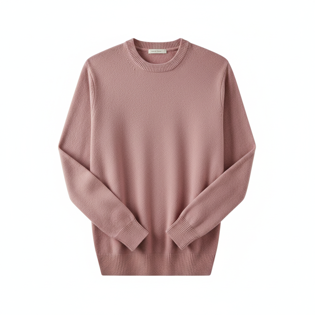 Cozy Crew Neck Sweater in Dusty Rose – Hero
