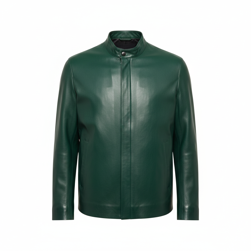 Noir Leather Jacket – Emerald Green – Hero