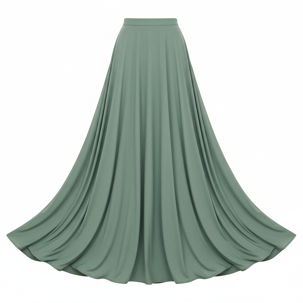 A-Line Maxi Skirt in Sage Green – Hero