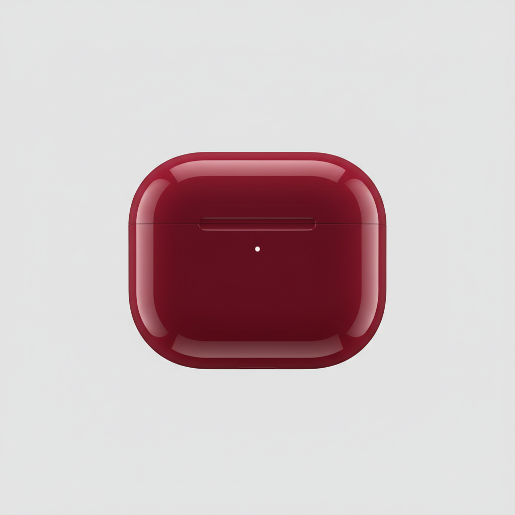 Luxury Earbuds Elite Ruby Red Charging Case Close-Up