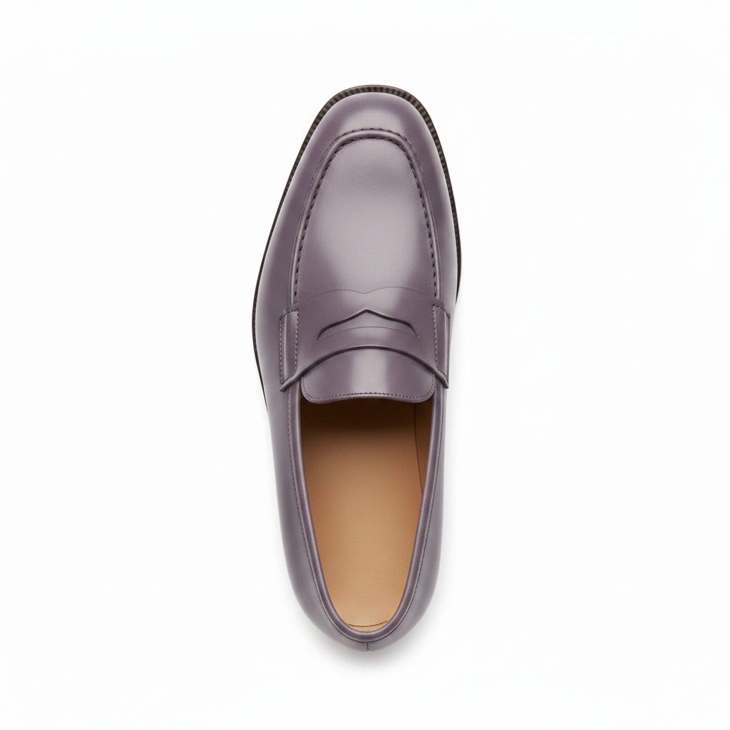 Classic Penny Loafers in Dusty Lavender – Top view