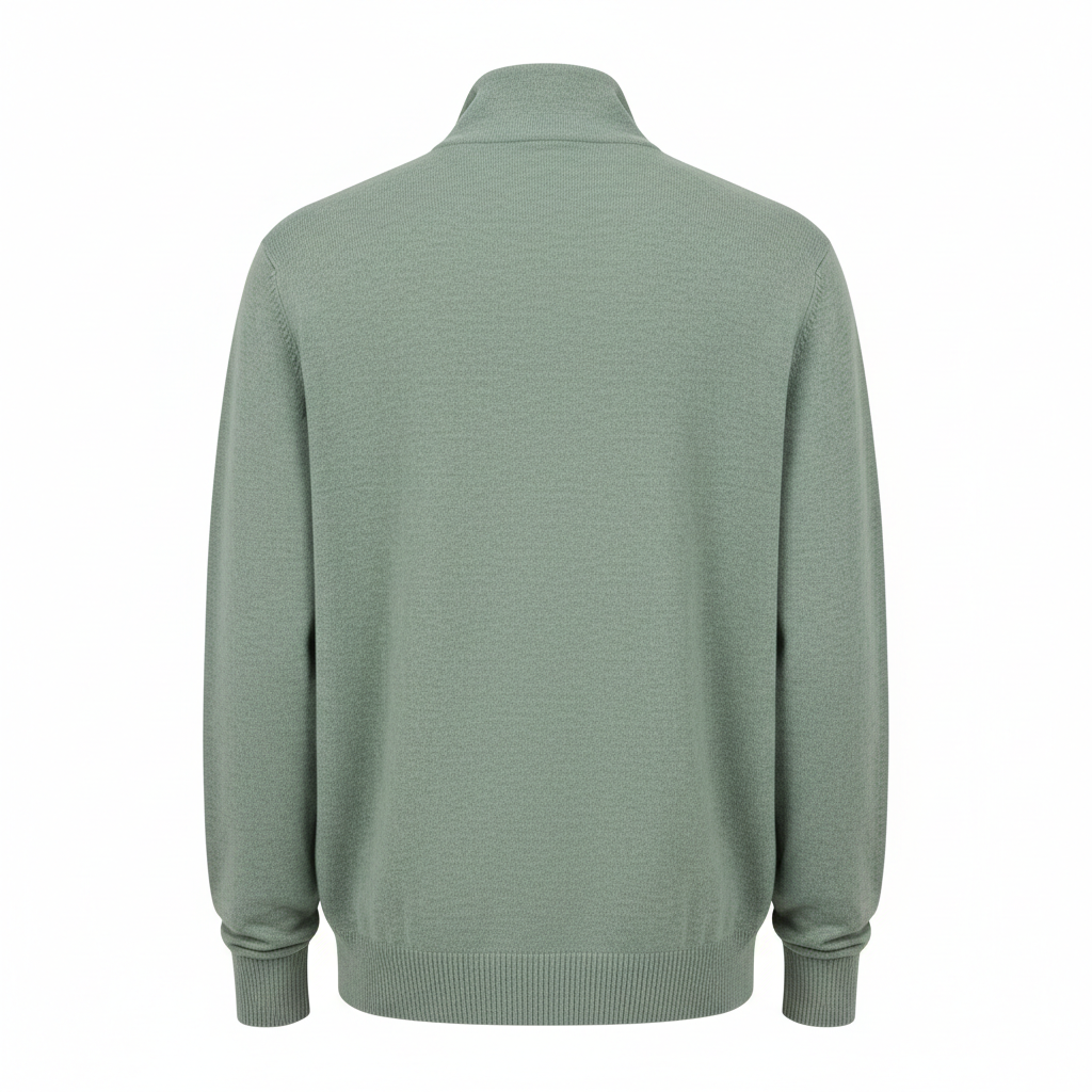 Classic Zip Pullover in Frost Sage – Back View