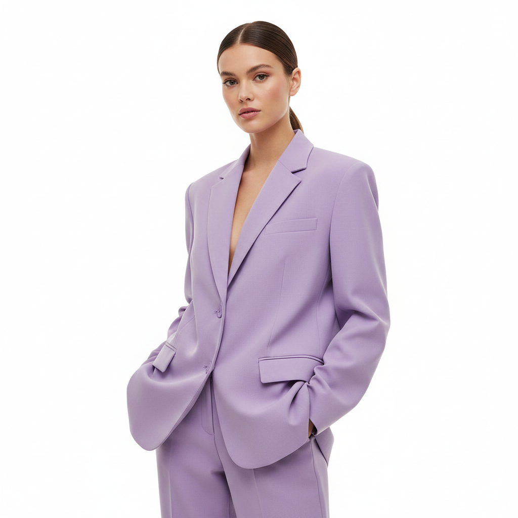 Oversized Tailored Blazer Soft Lilac – Model Shot