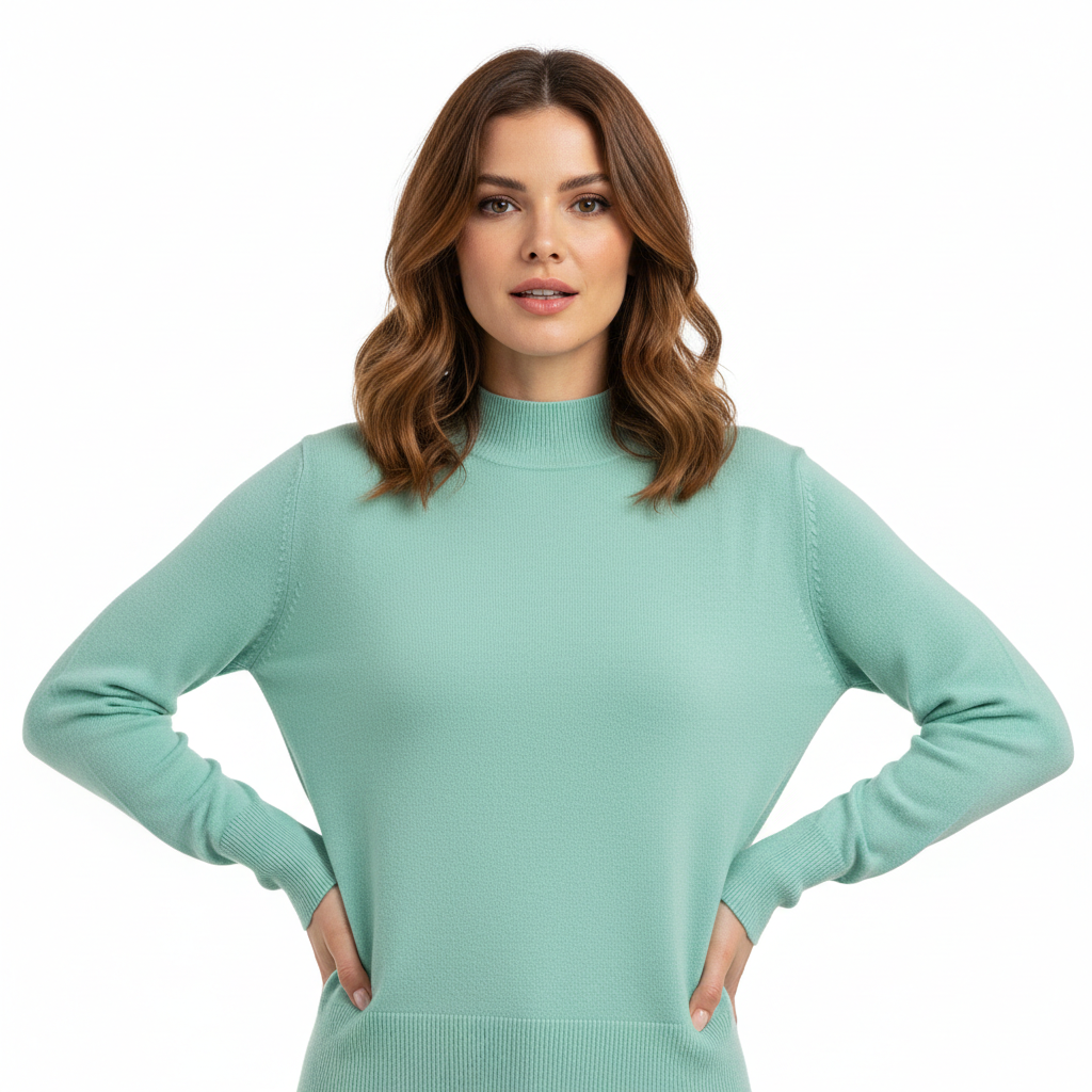 Minimal Knit Top in Ocean Mint – Model
