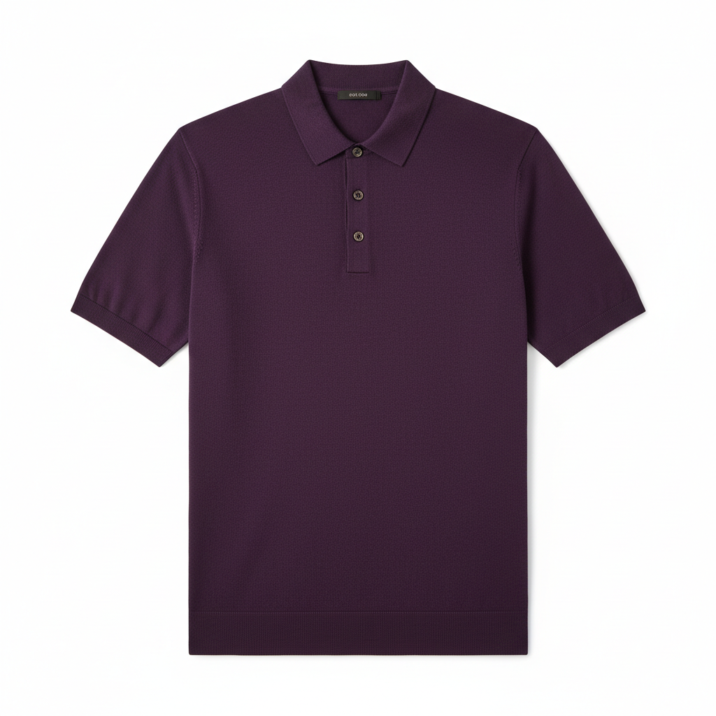 Polo Knit Shirt – Deep Plum – Hero