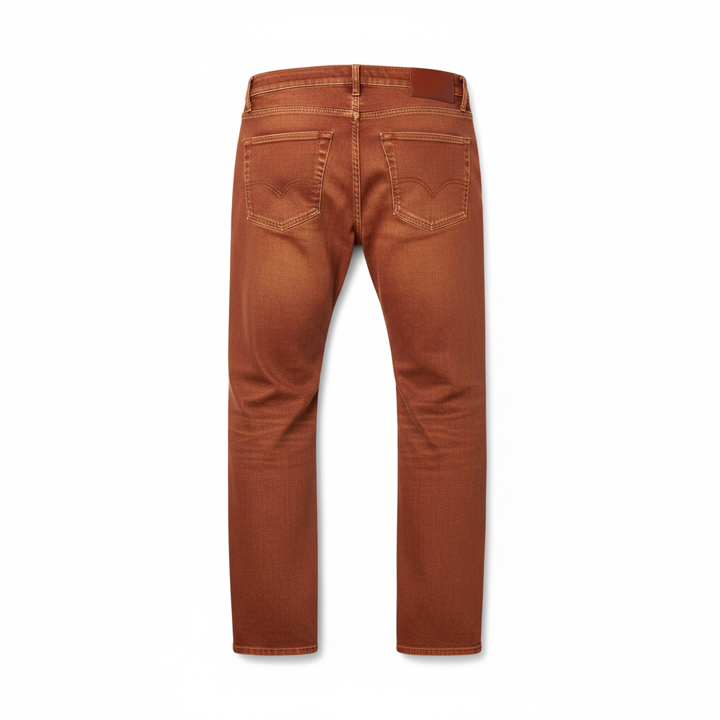 Classic Straight Jeans in Rust Copper – Back View