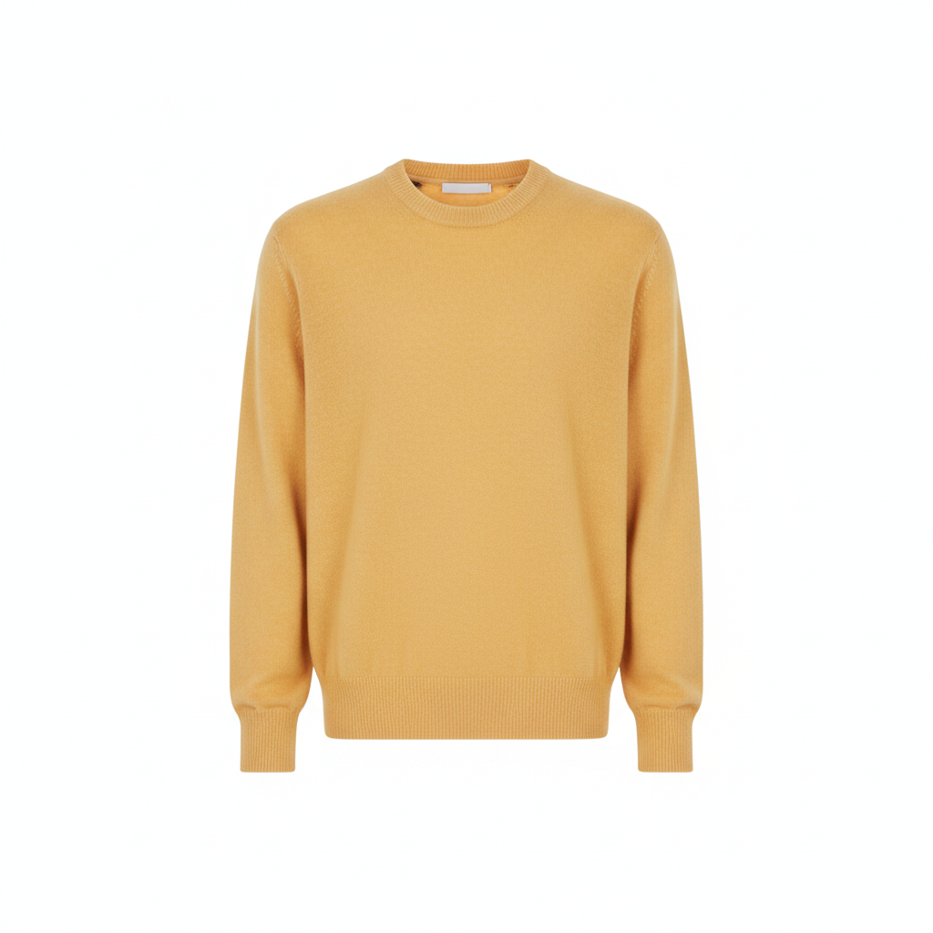 Cozy Crew Neck Sweater in Butter Yellow – Front View