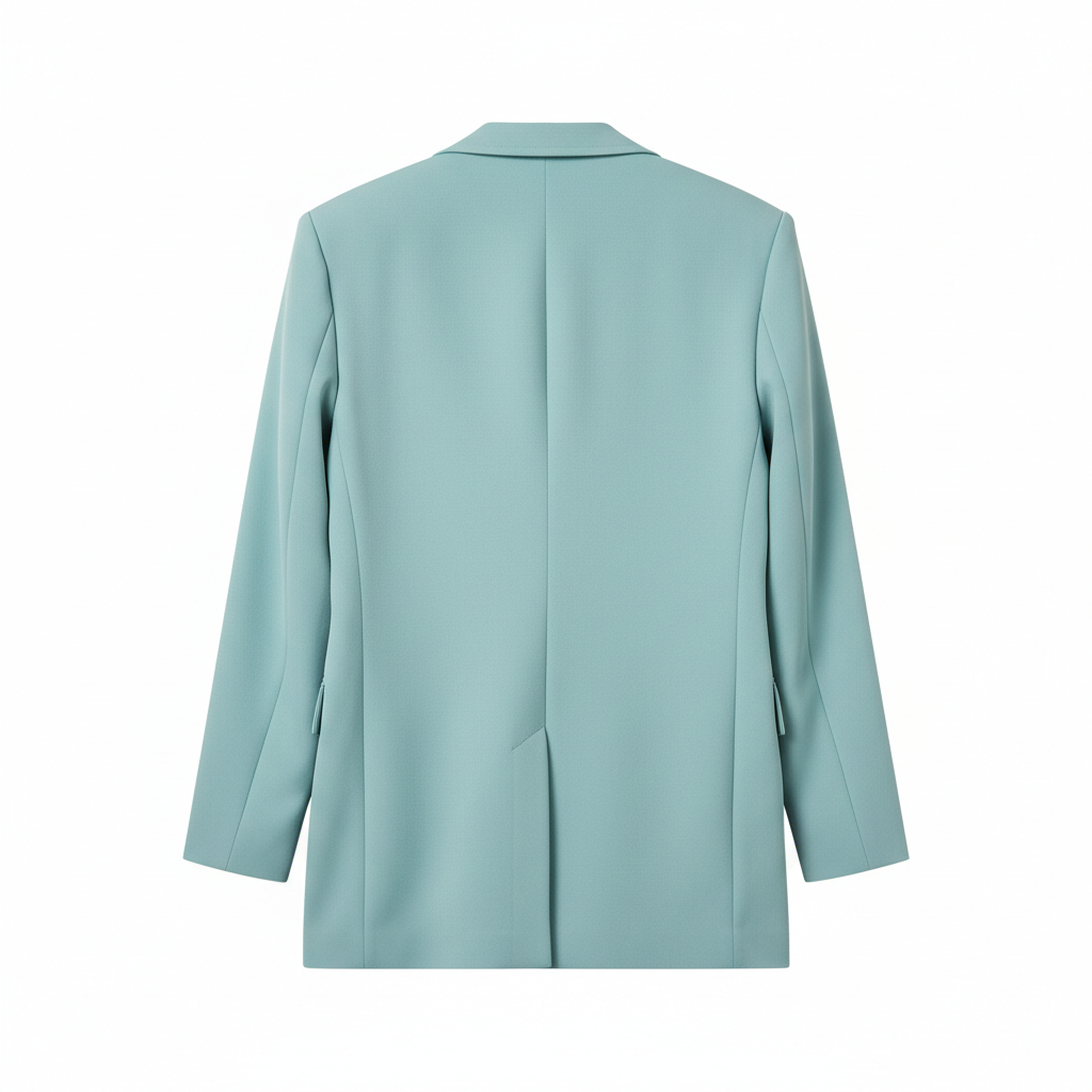Oversized Tailored Blazer Aqua Mist – Back View