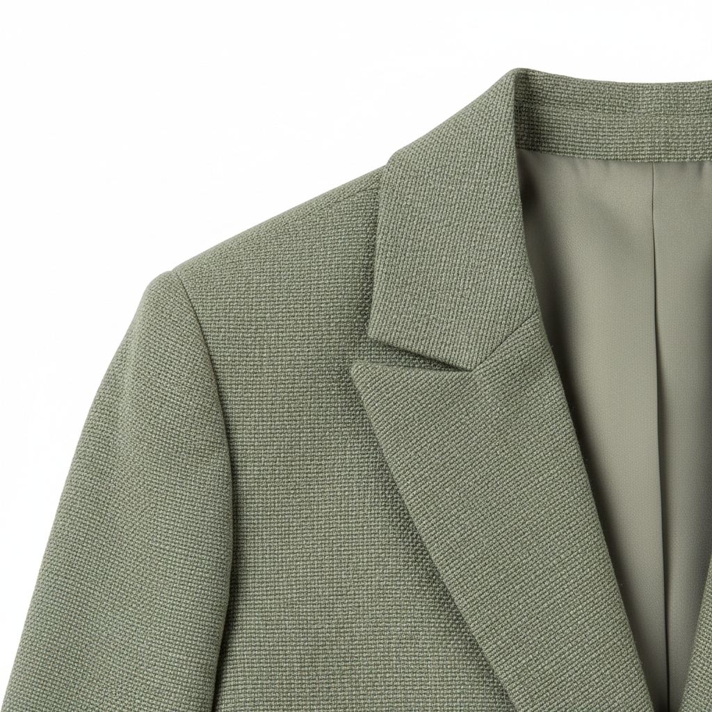 Classic Verge Blazer Sage Green – Fabric Detail