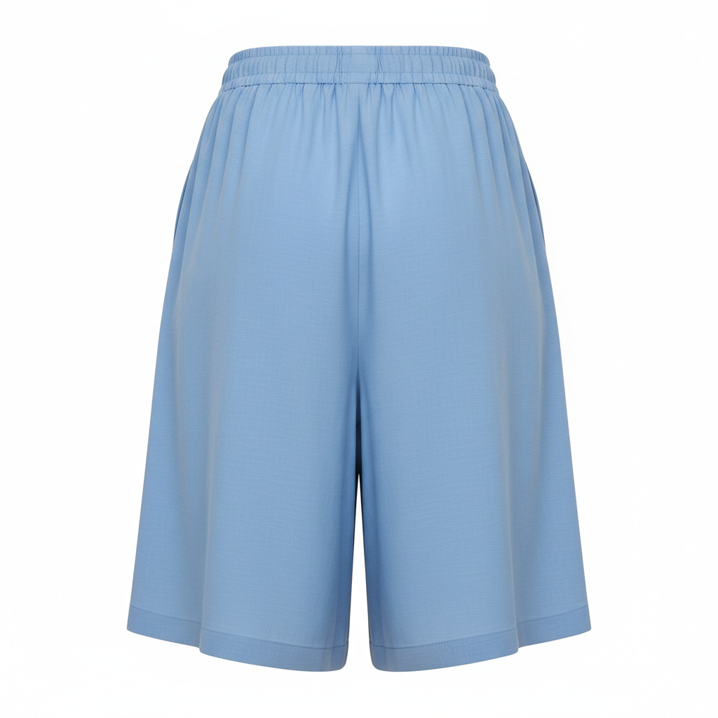 Classic Wide Shorts in Sky Blue – Back View