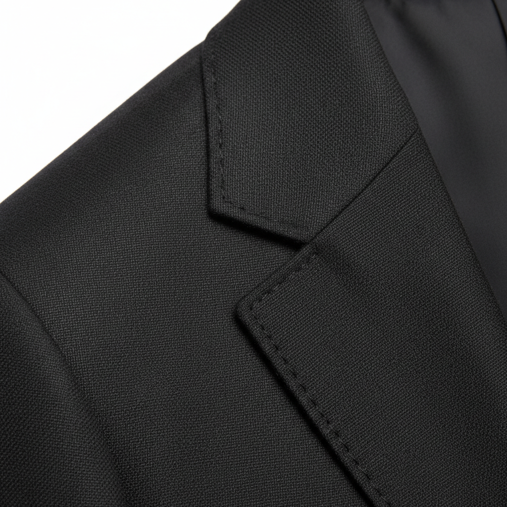 Urban Tailored Blazer – Charcoal Black – Fabric Detail