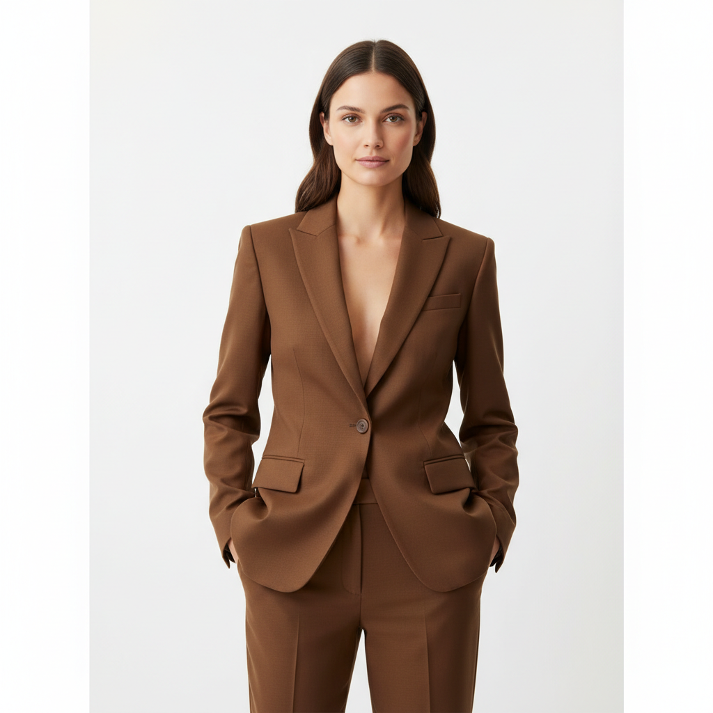 Classic Verge Blazer Mocha Brown – Model Shot