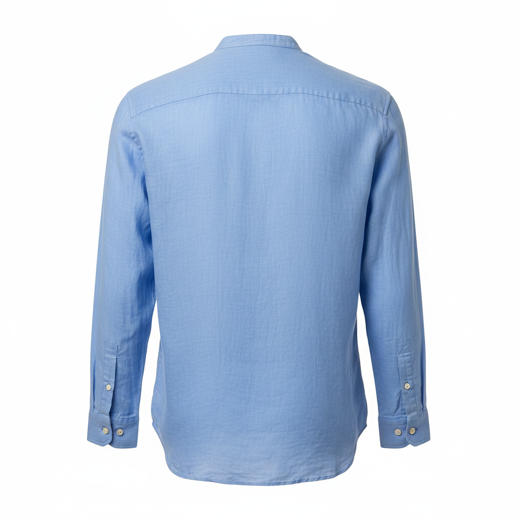 Linen Casual Shirt – Sky Blue – Back View