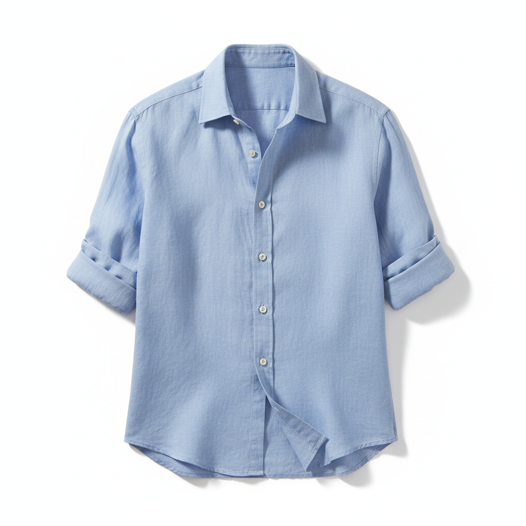 Linen Casual Shirt – Sky Blue – Hero