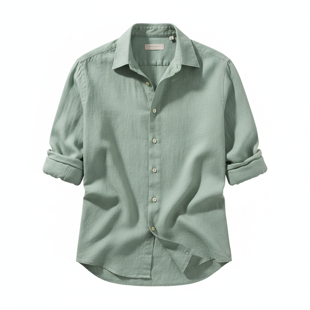 Linen Casual Shirt – Soft Sage – Hero