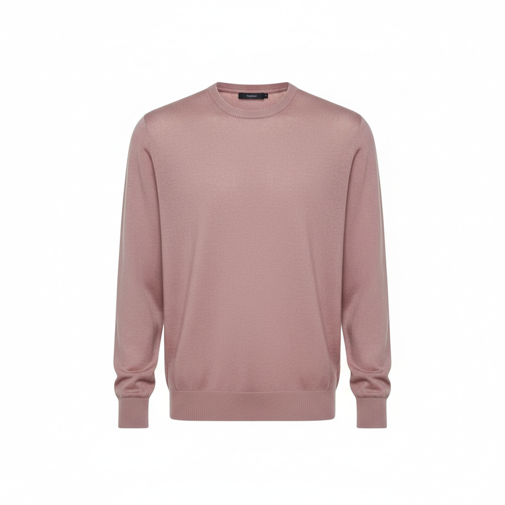 Cozy Crew Neck Sweater in Dusty Rose – Front View