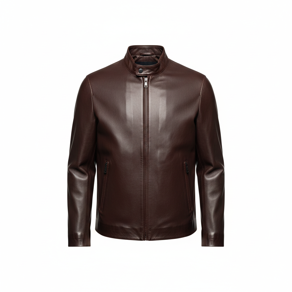 Noir Leather Jacket – Espresso Brown – Hero