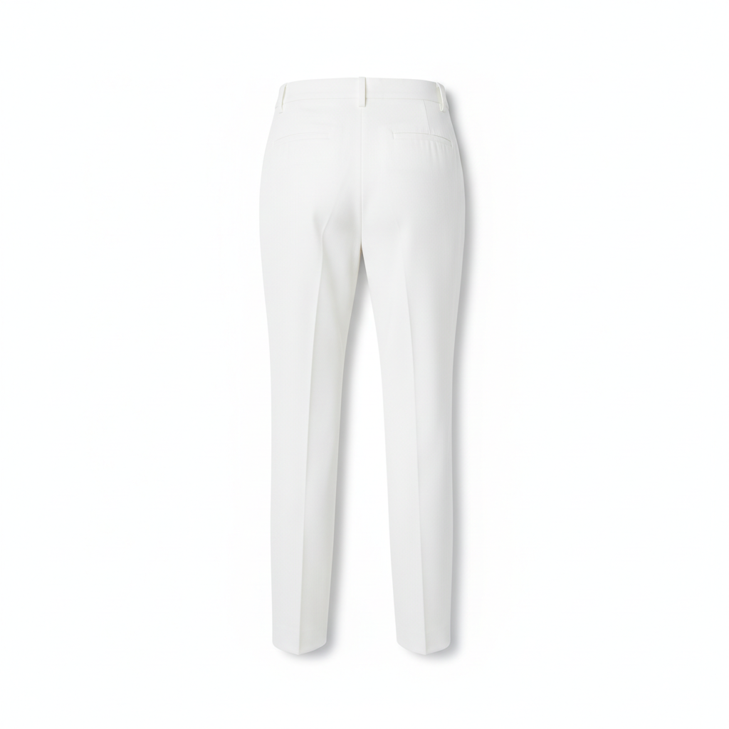Tailored Casual Trousers – Pearl White – Back View