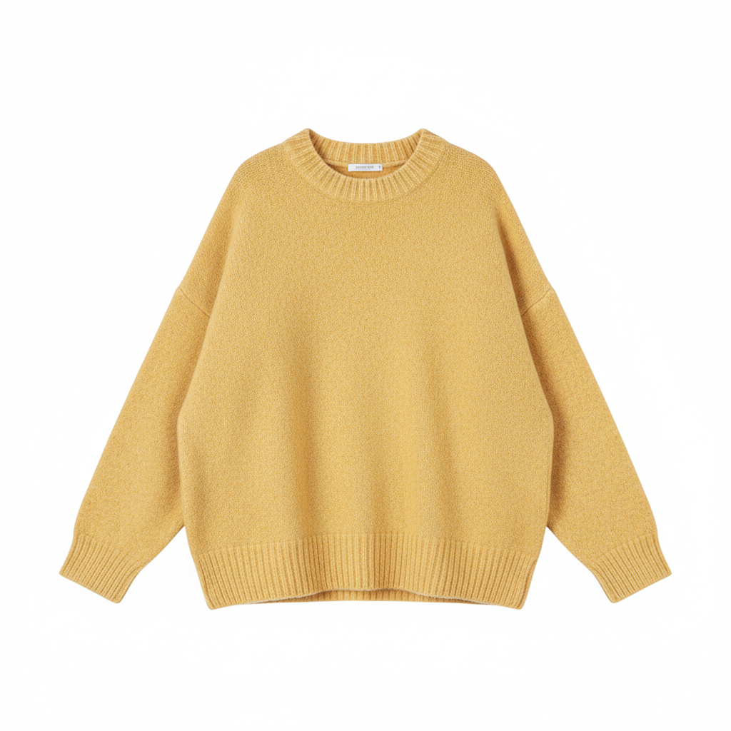 Cozy Knit Sweater in Butter Yellow – Front View