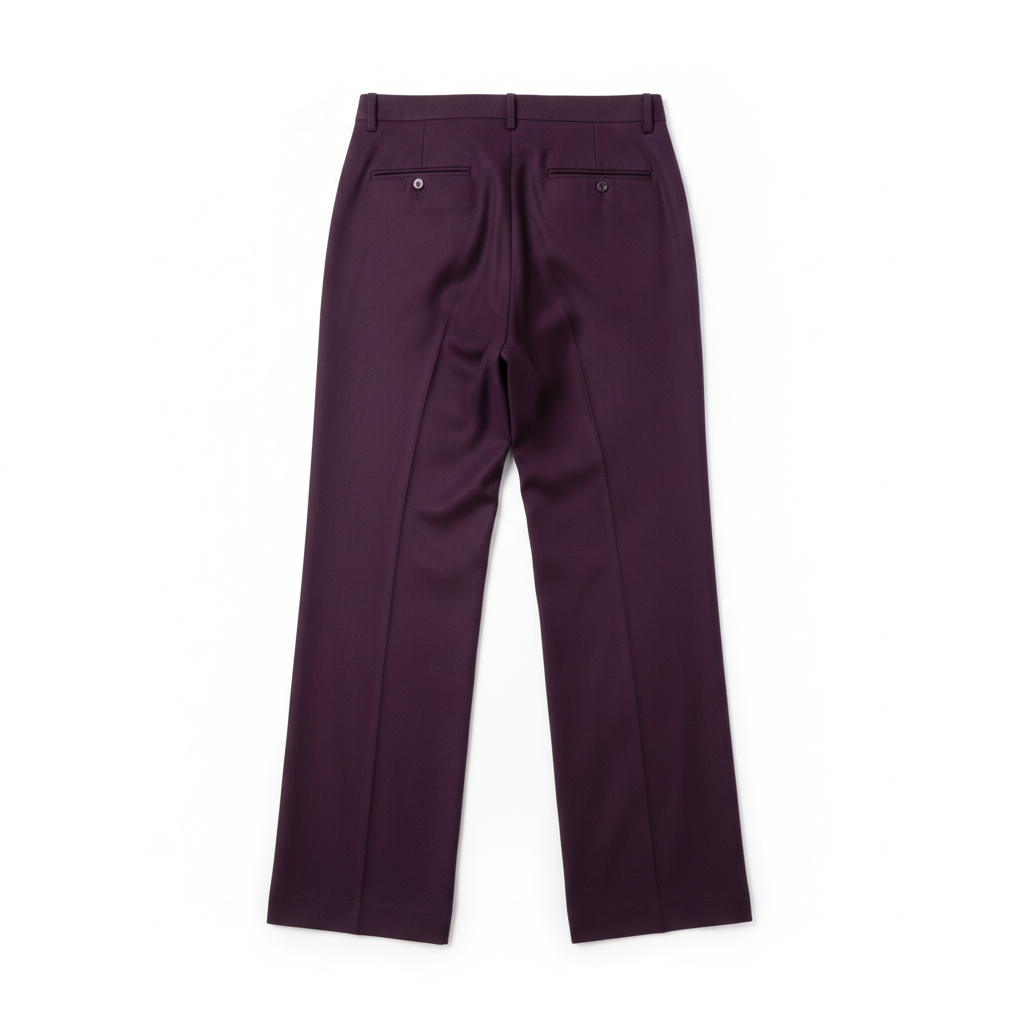Minimal Wide Pants in Midnight Plum – Back View