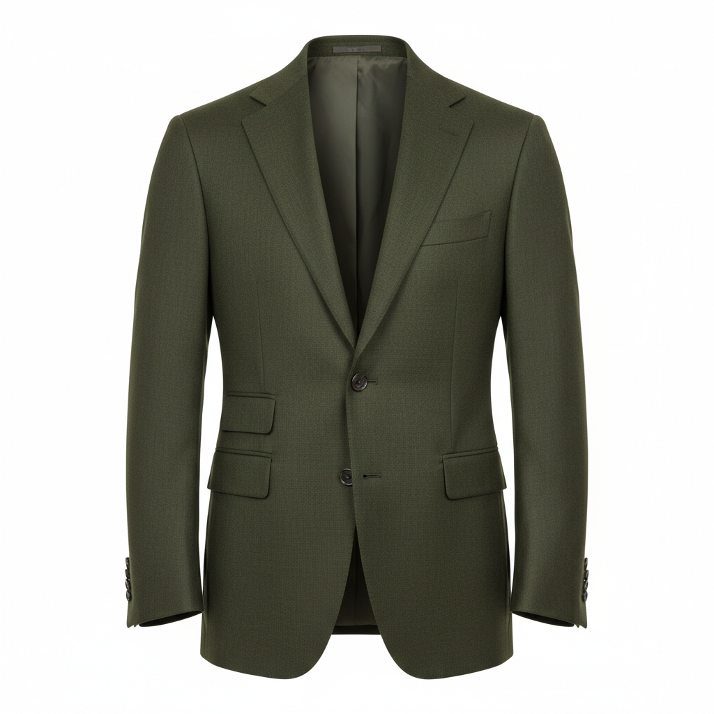 Urban Tailored Blazer – Olive Moss – Front View
