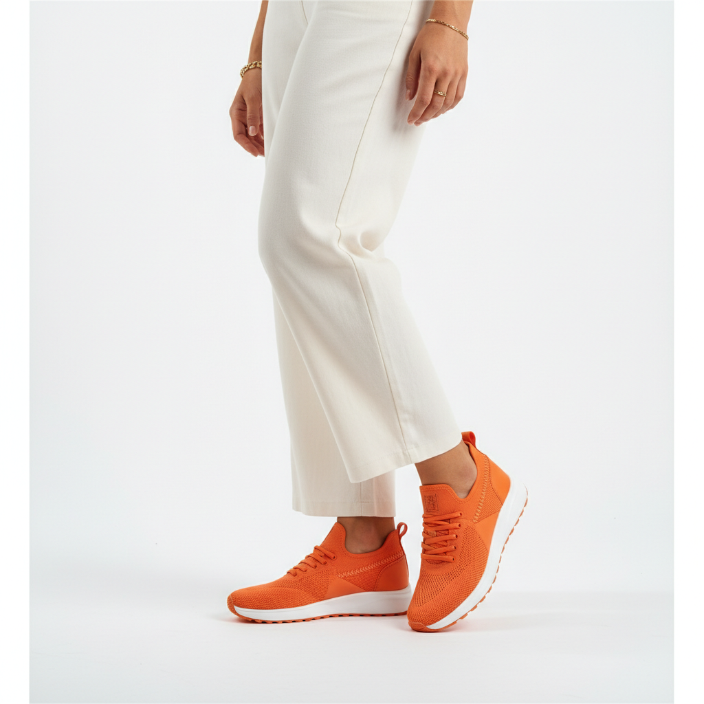 Everyday Sneakers in Sunset Orange – Model Shot
