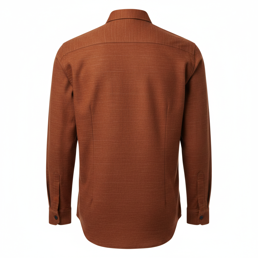 Striped Casual Shirt – Cinnamon Copper – Back View