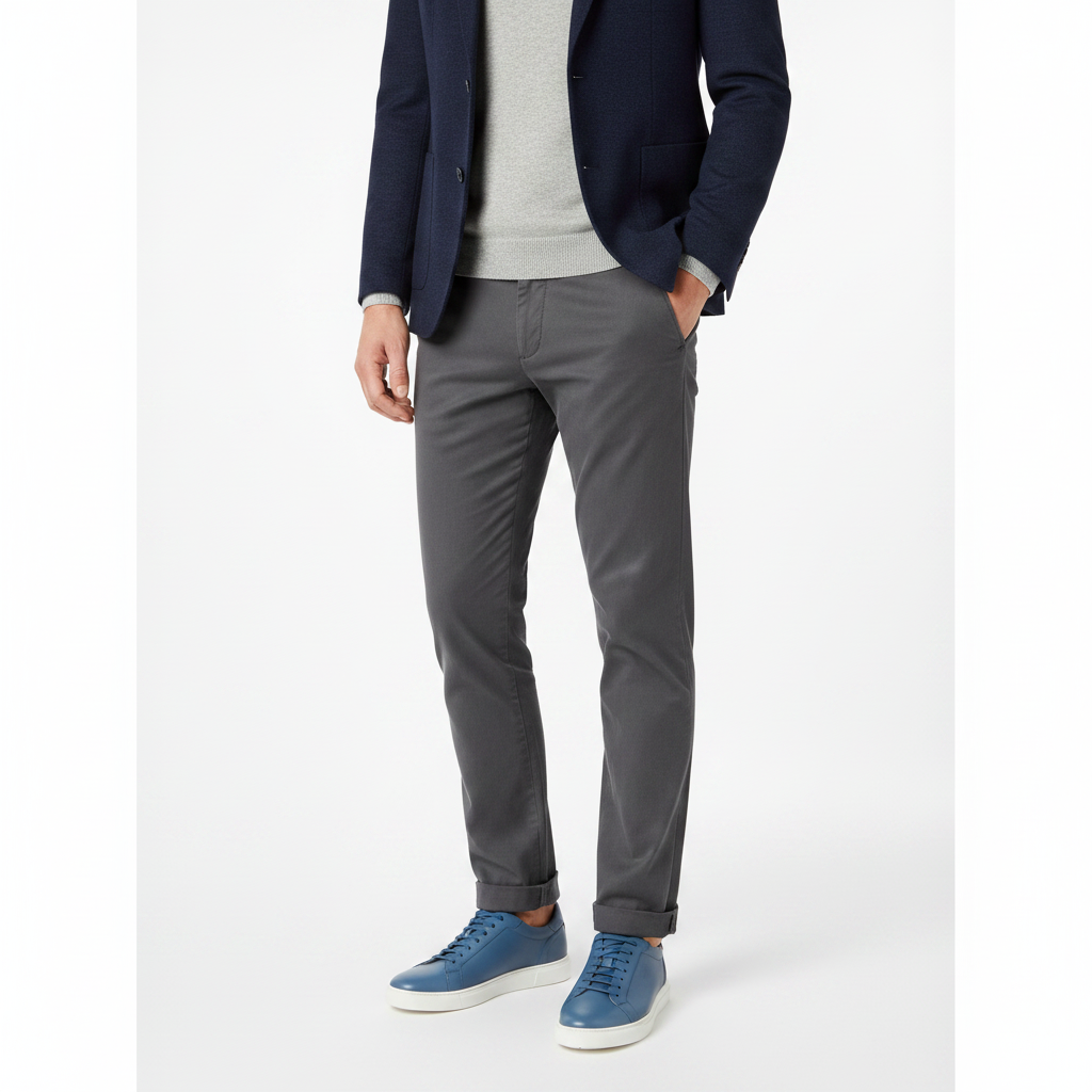 Urban Leather Sneakers in Glacier Blue – Model wearing shoes