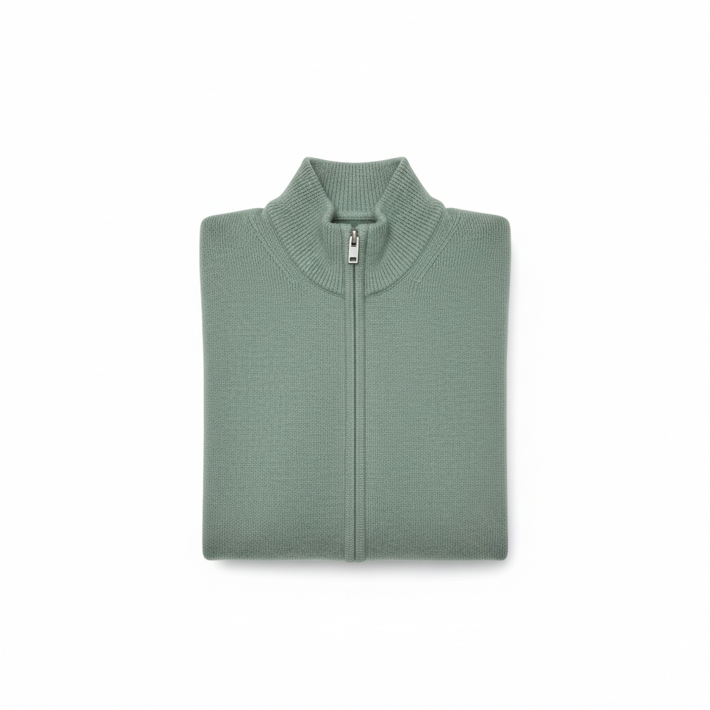 Classic Zip Pullover in Frost Sage – Hero