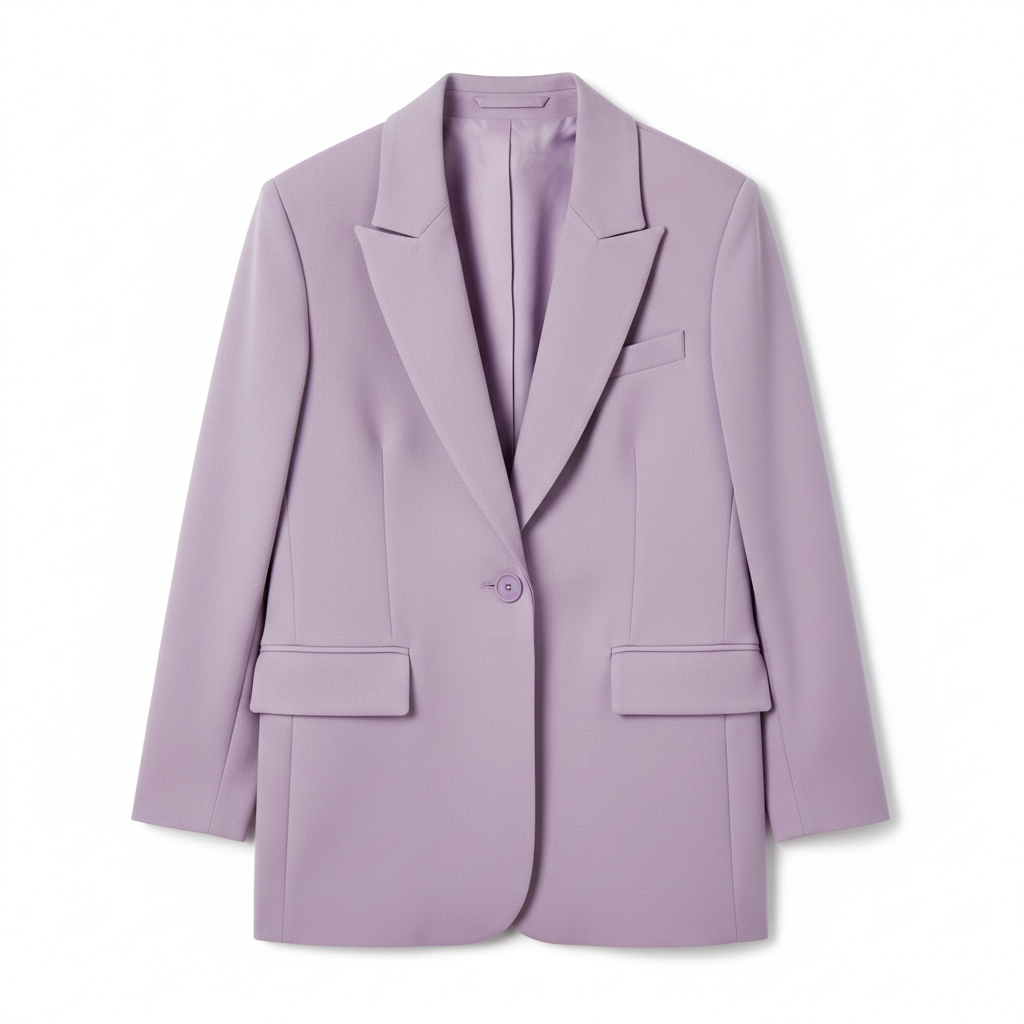 Oversized Tailored Blazer Soft Lilac – Front View