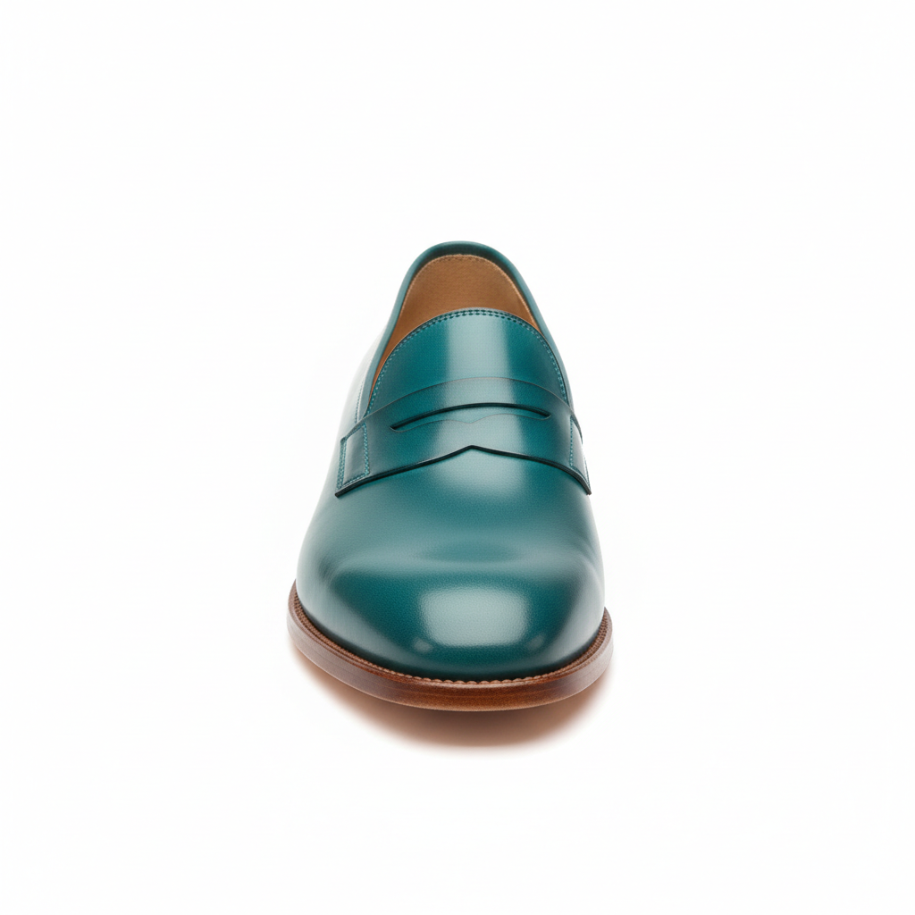 Classic Penny Loafers in Aqua Teal – Hero view