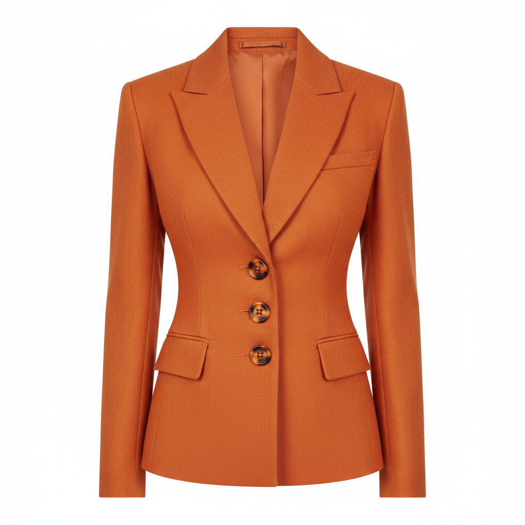 Classy Button Blazer Sunset Orange – Fabric Detail
