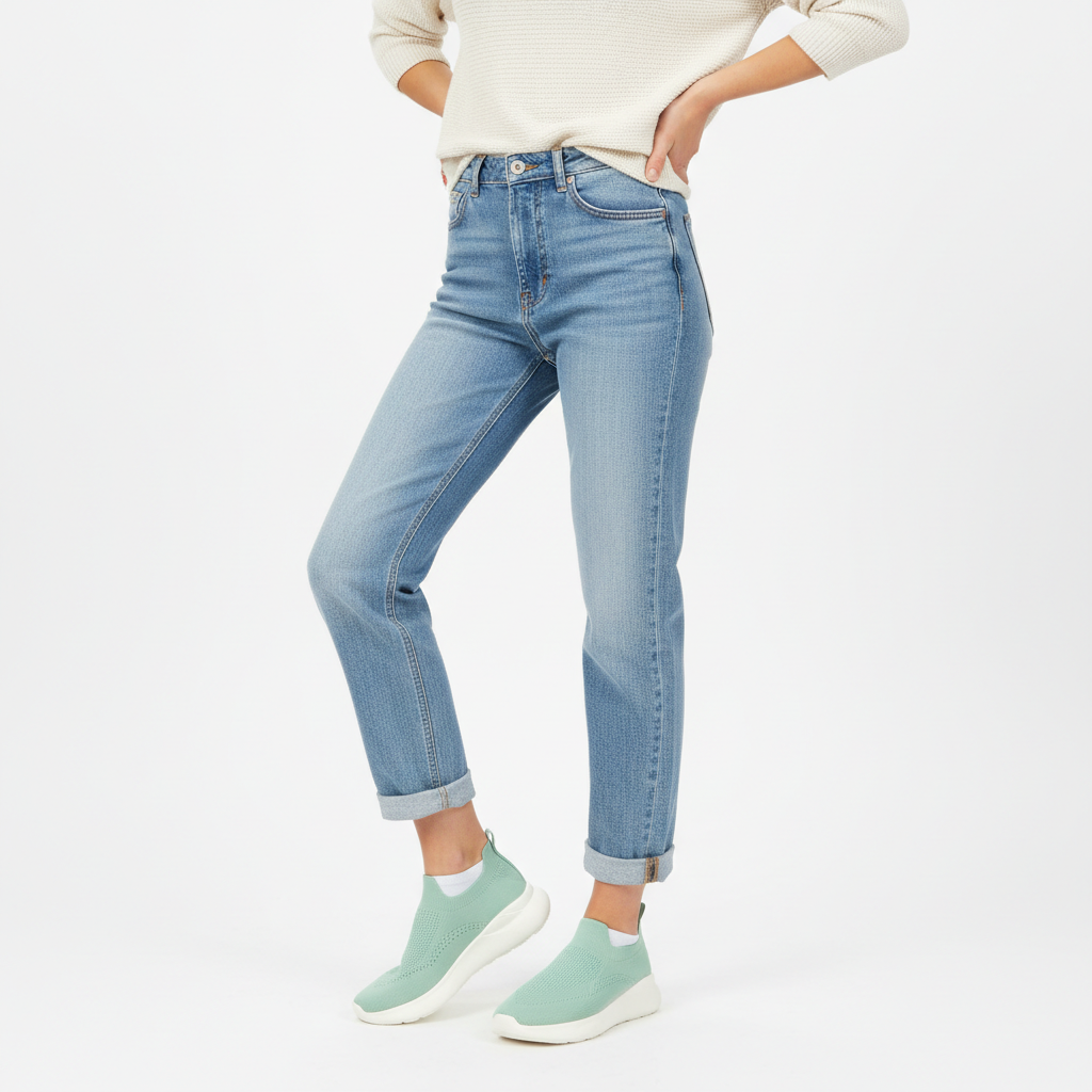 Everyday Sneakers in Pistachio Green – Model Shot